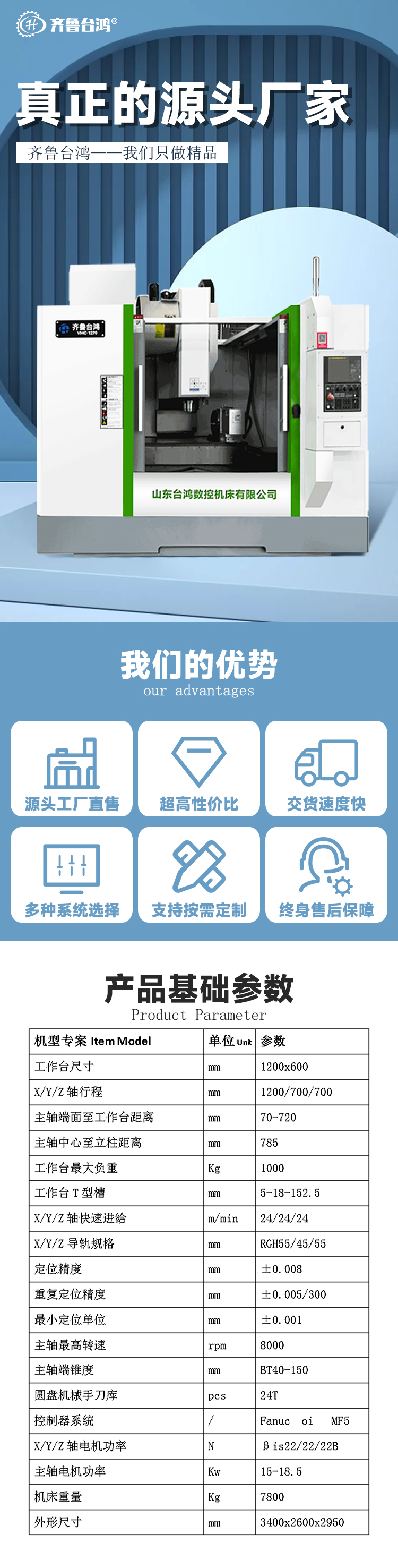 VMC1270加工中心三軸滾柱線規配置可選立式加工中心機床